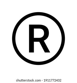 Registered trademark logo icon. Copyright mark symbol icon