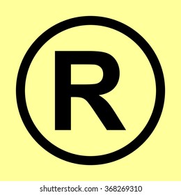 Registered Trademark sign. Flat style icon vector illustration.