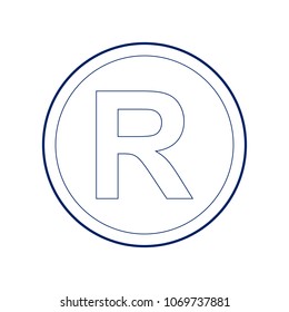 Registered Trademark sign. Vector. Flat style black icon on white.