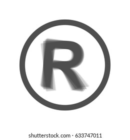 Registered Trademark sign. Vector. Gray icon shaked at white background.