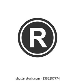 Registered trademark symbol icon vector on white background