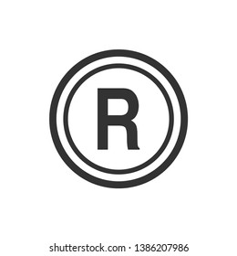 Registered trademark symbol icon vector on white background
