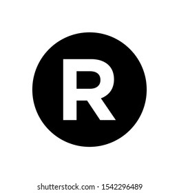 Registered trademark symbol icon vector on white background