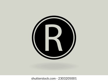 Símbolo de marca registrada vector de icono en fondo blanco