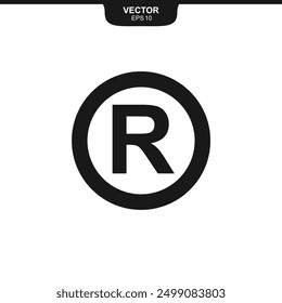 registered trademark symbol icon vector