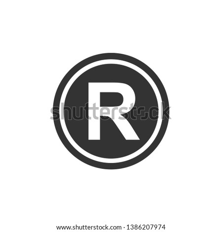 Registered trademark symbol icon vector on white background