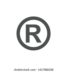 Registered Trademark symbol , isolated black vector illustration - Vector
