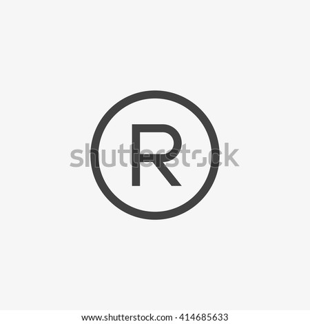 Registered Trademark symbol isolated on grey background. Vector illustration, EPS10.