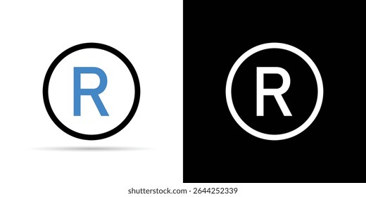 Registered Trademark Symbol. R Sign Symbol Vector Illustration.