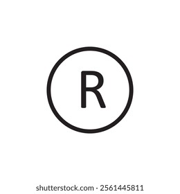 Registered Trademark symbol. vector flat black trendy style illustration for web and app..eps