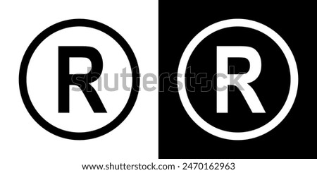 Registered Trademark symbol Vector Illustration, Registered trademark logo icon. Copyright mark symbol icon, R sign, R symbol - Registered mark isolated