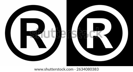 Registered Trademark symbol Vector Illustration, Registered trademark logo icon. Copyright mark symbol icon, R sign, R symbol - Registered mark isolated