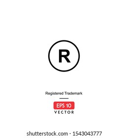 Registered trademark vector icon, illustration of copyright, isolated on white background. EPS10 - Vector