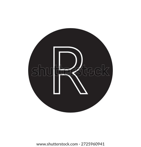 Registered trademark vector icon set in black and white. EPS 10 illustration