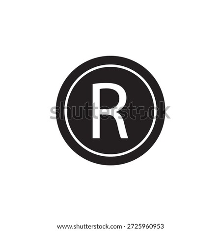 Registered trademark vector icon set in black and white. EPS 10 illustration