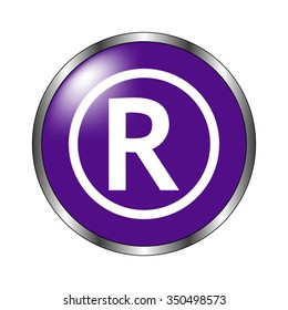 Registered Trademark - vector icon; violet button