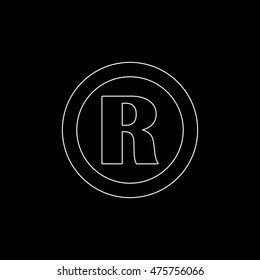 Registered Trademark -  white vector icon