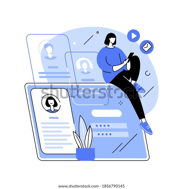Registration\
abstract concept vector illustration. Registration page, name and\
password field, fill in form, menu bar, corporate website, create\
account, user information abstract\
metaphor.