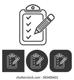 Registration   -  black and white icons. Vector illustration. 
