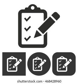 Registration - black and white icons. Vector illustration.