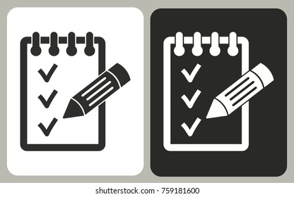 Registration - black and white vector icons for graphic and web design.