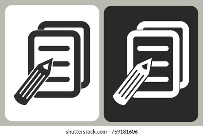 Registration - black and white vector icons for graphic and web design.