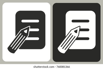 Registration - black and white vector icons for graphic and web design.