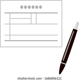 Registration card and a pen