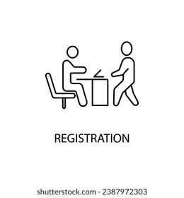 Eintragungskonzept-Zeilensymbol. Einfache Elementgrafik. Rahmendesign des Registrierungskonzepts