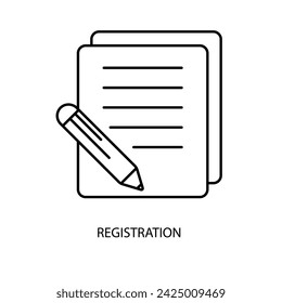 registration concept line icon. Simple element illustration. registration concept outline symbol design.