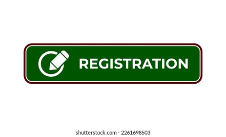 Registration counter sign board plaque in hospital center, vector illustration in trendy style with matching green medical color. Tanda Loket Pendaftaran. Editable graphic resources for many purposes.