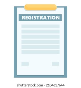 Registration data icon cartoon vector. User form. Web people