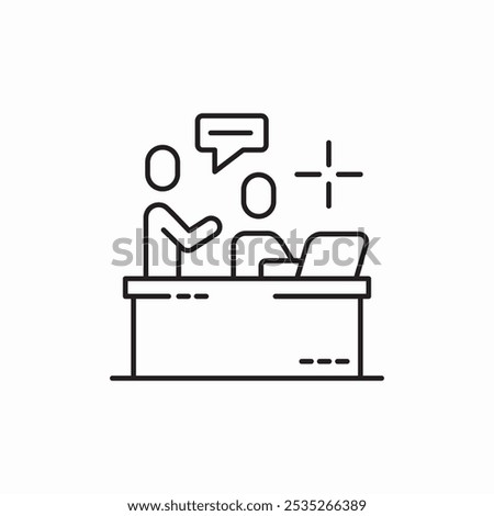 registration desk icon sign vector