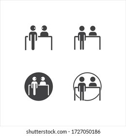 Registration Desk Vector , Customer Service Desk Icon , Ticket  Counter Desk Simple  Illustration Design 