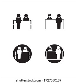 Registration Desk Vector , Customer Service Desk Icon , Ticket  Counter Desk Simple  Illustration Design 