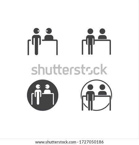 Registration desk vector , Customer service desk icon , Ticket  counter desk simple  illustration design 