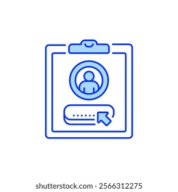 Registration Form Filled Line Icon. linear style sign for mobile concept and web design. Outline vector icon.