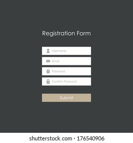 Registration form. Flat design. Template for website. Vector illustration