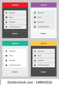 Registration form, flat UI design svg