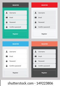 Registration form, flat UI design