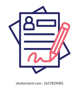 Registration Form Icon Color Vector Illustration