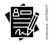 Registration Form Icon Glyph Vector Illustration
