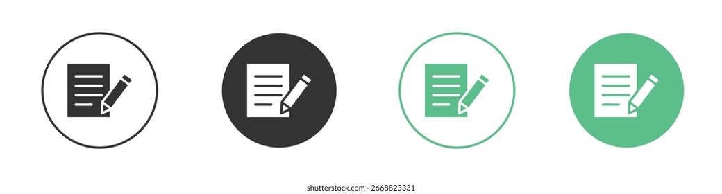 Registration form icon Minimal Flat Line Vector Icon Set.