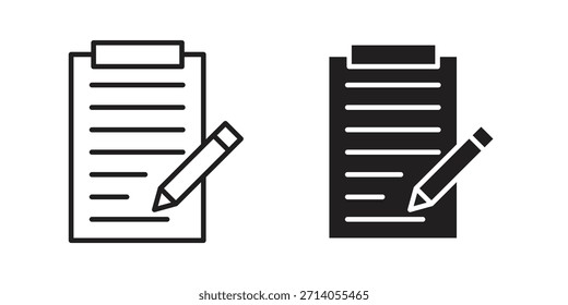 Diseños de Vector de silueta de icono de formulario de registro. Trazos editables