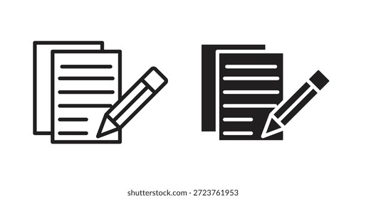 Iconos del formulario de registro rellenados, línea delgada, contorno y trazos