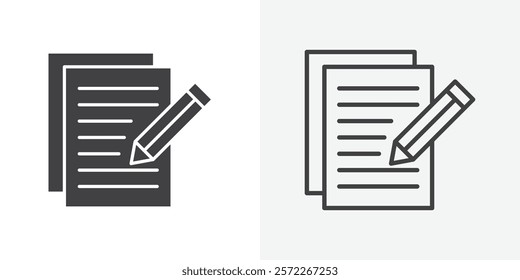 Registration form icons. flat and line style set