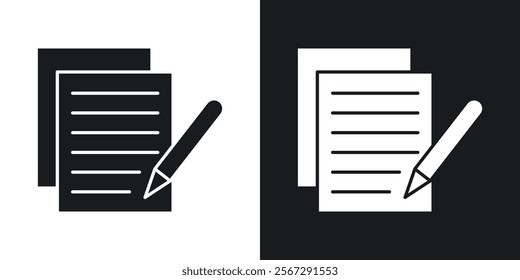 Registration form icons in solid black and white colors