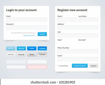 Registration form and login form svg