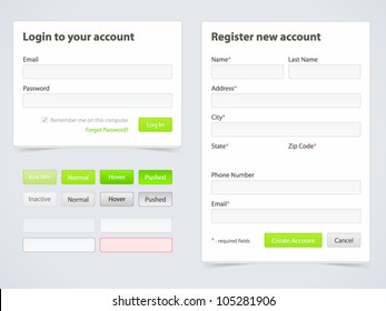 Registration form and login form svg