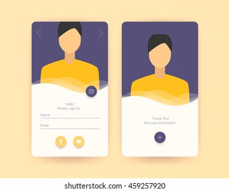 Registration form and login form